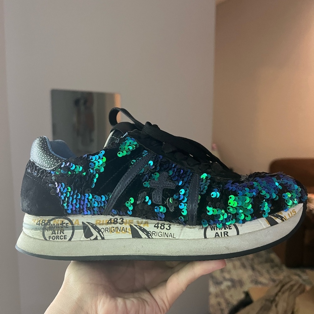 Premiata
Conny Sequin Lace-Up Runner Sneakers